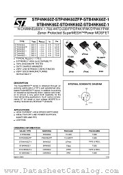 STB4NK60Z-1 datasheet pdf ST Microelectronics