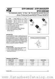 STP10NK80ZFP datasheet pdf ST Microelectronics