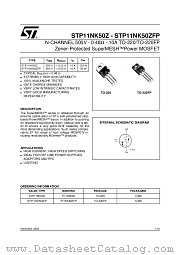 STP11NK50ZFP datasheet pdf ST Microelectronics