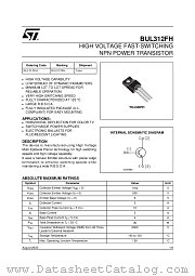 BUL312FH datasheet pdf ST Microelectronics