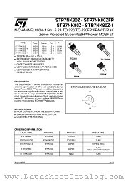 STB7NK80Z-1 datasheet pdf ST Microelectronics