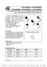 STB14NK60ZT4 datasheet pdf ST Microelectronics
