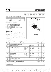 STPS2060CT datasheet pdf ST Microelectronics