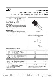 STW200NF03 datasheet pdf ST Microelectronics