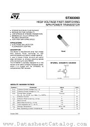 STX83003 datasheet pdf ST Microelectronics