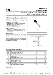 STX13005 datasheet pdf ST Microelectronics