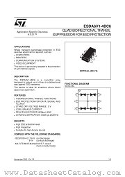 ESDA6V1-4BC6 datasheet pdf ST Microelectronics