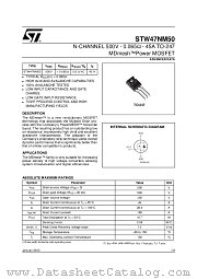 STW47NM50 datasheet pdf ST Microelectronics