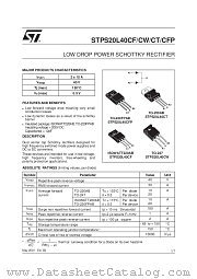 STPS20L40CFP datasheet pdf ST Microelectronics
