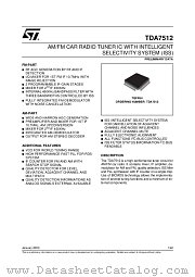 TDA7512 datasheet pdf ST Microelectronics