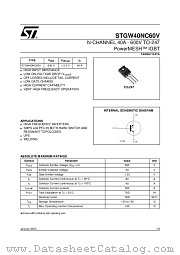 STGW40NC60V datasheet pdf ST Microelectronics