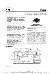 ST7538P datasheet pdf ST Microelectronics