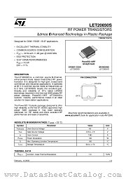 LET20030S datasheet pdf ST Microelectronics