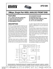 AFE1205 datasheet pdf Texas Instruments