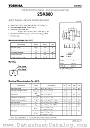2SK880 datasheet pdf TOSHIBA