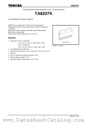 TA8207K datasheet pdf TOSHIBA