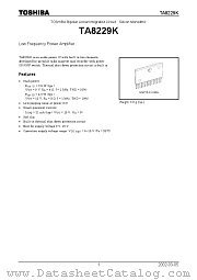 TA8229K datasheet pdf TOSHIBA