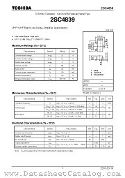 2SC4839 datasheet pdf TOSHIBA