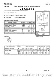 2SC5315 datasheet pdf TOSHIBA
