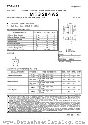 MT3S04AS datasheet pdf TOSHIBA