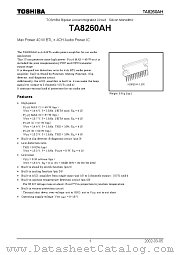 TA8260AH datasheet pdf TOSHIBA