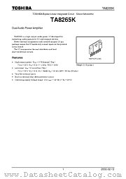 TA8265K datasheet pdf TOSHIBA
