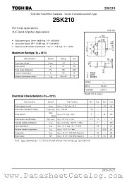 2SK210 datasheet pdf TOSHIBA