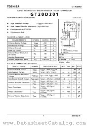 GT20D201 datasheet pdf TOSHIBA