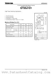 GT20J101 datasheet pdf TOSHIBA