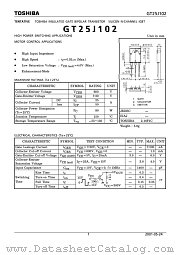 GT25J102 datasheet pdf TOSHIBA