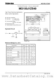 MG100J1ZS40 datasheet pdf TOSHIBA