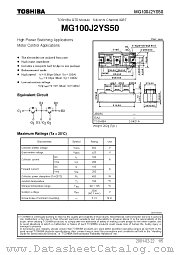 MG100J2YS50 datasheet pdf TOSHIBA