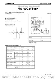 MG100Q2YS65H datasheet pdf TOSHIBA