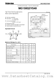 MG150Q2YS40 datasheet pdf TOSHIBA