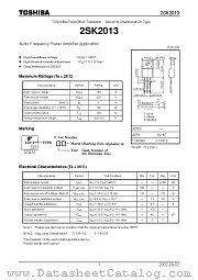 2SK2013 datasheet pdf TOSHIBA