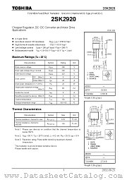 2SK2920 datasheet pdf TOSHIBA