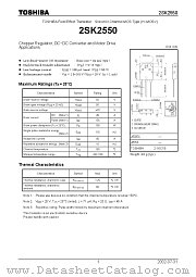 2SK2550 datasheet pdf TOSHIBA