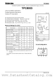 TPC8003 datasheet pdf TOSHIBA