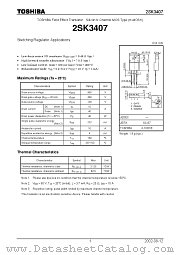 2SK3407 datasheet pdf TOSHIBA