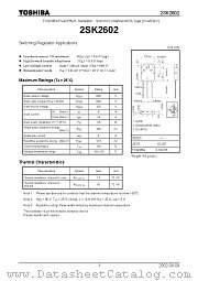 2SK2602 datasheet pdf TOSHIBA