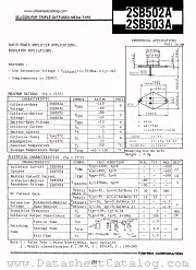 2SB502A datasheet pdf TOSHIBA