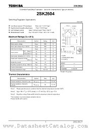 2SK2604 datasheet pdf TOSHIBA