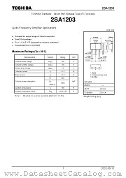 2SA1203 datasheet pdf TOSHIBA