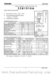 2SB1016A datasheet pdf TOSHIBA