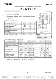 2SA1939 datasheet pdf TOSHIBA