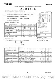 2SD1294 datasheet pdf TOSHIBA