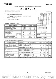 2SD2531 datasheet pdf TOSHIBA