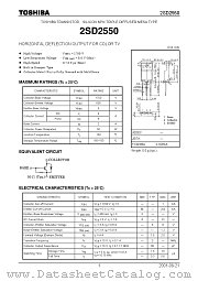 2SD2550 datasheet pdf TOSHIBA