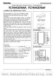 TC74HC670AP datasheet pdf TOSHIBA