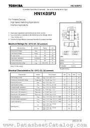 HN1K05FU datasheet pdf TOSHIBA
